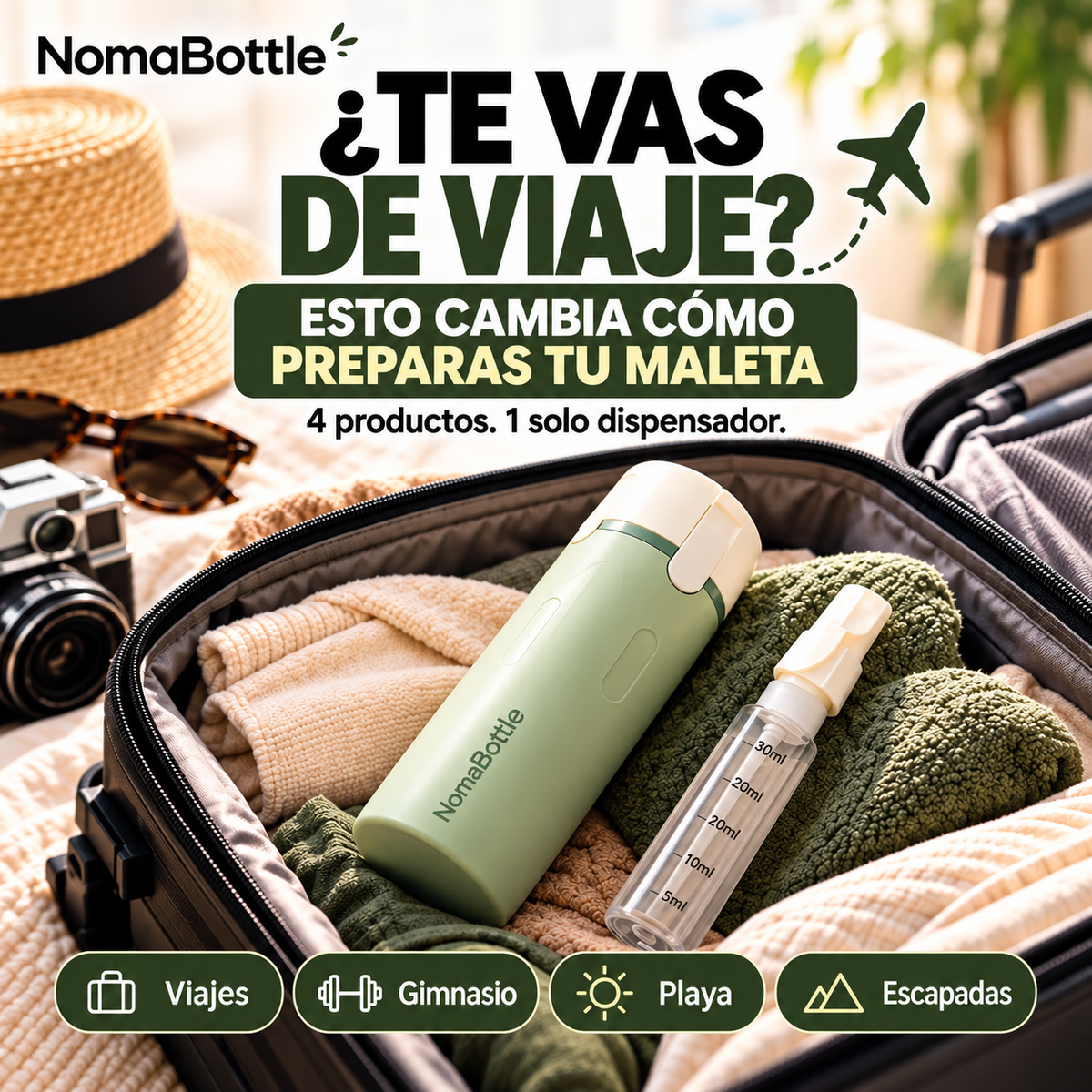 NomaBottle | Dispensador de Viaje 4 en 1